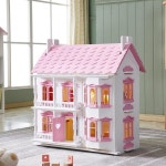 New Classic Toys Kids Mini Folding Wooden Doll House w/ Furniture Toy Set 3y+ | BIG W