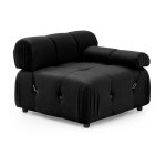 Foret 1 pc Arm Seat Modular Tufted Velvet Sofa Lounge Couch Furniture Home Black | BIG W