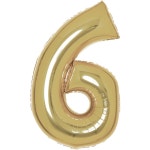 Number 6 Large Silk Lustre Foil Balloon 56cm x 92cm - Black | BIG W