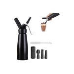 Whipped Cream Dispenser Leak-Proof Cream Whipper with 3 Decorating Nnozzles Professional Aluminum Whipped Cream Dispenser Cream... 