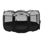 Paws & Claws Foldaway 136cm Dog Playpen Indoor/Outdoor Exercise Pen Large Black | BIG W