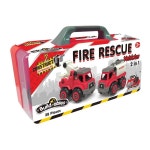 38pc Construct IT Buildables 2-in-1 Fire Rescue Truck Set w/ Case Kids 3+ Red | BIG W