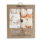 2pc Bubba Blue Bamboo Adventure Jersey Bedside Sleeper Fitted Sheets 54x88cm | BIG W