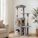 i.Pet Cat Tree Scratching Post Hammock Light Grey 161cm | BIG W
