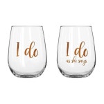 2PK Best Man Stemless Wine Rose Gold 600ml Drinking Cup Novelty Event Glass | BIG W