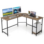 Espresso L-Shaped Gaming Desk for Office or Home Use | BIG W