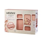 7pc Wiltshire Rose Gold Smart Stack Non-Stick Bakeware/Cookware Kitchen Set | BIG W