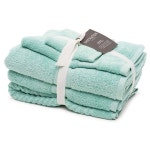 5pc Sheraton Luxury Egyptian Cotton Towel Pack Face Washer Hand/Mat Frosted Mint | BIG W