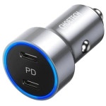 CHOETECH C0054-SL Dual Port PD 40W USB-C Car Charger Adapter Silver | BIG W