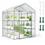 Costway 139 x 144 x 195 cm Outdoor Indoor Portable Greenhouse w/3 Tiers 8 Shelves, Yard | BIG W