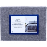 		House & Home Quilt Cover Set - Charcoal | BIG W House & Home Quilt Cover Set - Charcoal