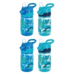 2pc Nuby Incredible Gulp Kids Water Bottle Dinosaur Print 360ml Blue 18m+ | BIG W