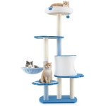 Costway 123cm 5-Level Floral Cat Tree Kitten Tower w/Flower-Shaped Padded Perch Sisal Scratching Post Pet House | BIG W