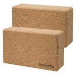 Sorrento Yoga Blocks Pack of 2pcs Cork Yoga Bricks Eco-Friendly Cork Exercise Blocks High Density for Yoga Pilates Home Gym... 