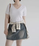 사이즈 걱정없는 여성의류 쇼핑몰 블루팝스♥ 디퍼 브이넥탑 TS8720