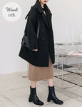 사이즈 걱정없는 여성의류 쇼핑몰 블루팝스♥ 스테미 더블 하프코트 CT0773