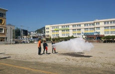순천소방서, 삼산초등학교 합동소방훈련 실시  순천소방서, 삼산초등학교 합동소방훈련 실시