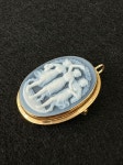 18k gold cameo pendant - 보노비스타 18k gold cameo pendant