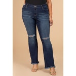 Boscovs Department Stores for Juniors Plus YMI(R) High Waist Flared Rips and Frayed Hem Jeans | AccuWeather Shop YMI Juniors... 
