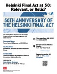 Helsinki Final Act at 50: Relevant, or Relic? (09/18/25) | Center for the Study of Europe