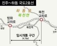 하동 북천~방화 구간 4.1㎞ 임시 개통 - 부산일보 하동 북천~방화 구간 4.1㎞ 임시 개통