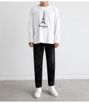 빅사이즈남성쇼핑몰 바이모노 모노 Bonjour 프린팅 긴팔티[M-L,XL-2XL,3XL-4XL,5XL-6XL]