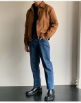 르이브 스웨이드 트러커 자켓 - 남자 남성 빅사이즈 L~4XL 고급 스웨이드 무드 아우터 | 바이모노 BYMONO 르이브 스웨이드 트러커 자켓[L-4XL]