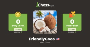 FriendlyCoco - チェスプロフィール - Chess.com FriendlyCoco - チェスプロフィール