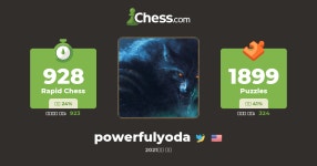 powerfulyoda - 체스 프로필 - Chess.com powerfulyoda - 체스 프로필