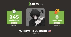 Valara Maria (not last name but eh) (Willow_Is_A_duck) - 체스 프로필 - Chess.com Valara Maria (not last name but eh) (Willow_Is_A... 