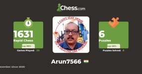 arun7566 - Chess Profile - Chess.com arun7566 - Chess Profile