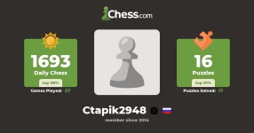 ctapik2948 арсенийчук (ctapik2948) - Chess Profile - Chess.com ctapik2948 арсенийчук (ctapik2948) - Chess Profile