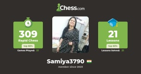 Shelly Guptarishi (Samiya3790) - Chess Profile - Chess.com Shelly Guptarishi (Samiya3790) - Chess Profile