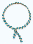 A TURQUOISE AND DIAMOND CROSS-OVER NECKLACE, BY CARTIER  | Christies A TURQUOISE AND DIAMOND CROSS-OVER NECKLACE, BY CARTIER 