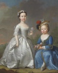 Joseph Highmore London 1692-1780 Canterbury  | Double portrait... 1692-1780 Canterbury , Double portrait of two children in a... 