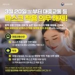 청강문화산업대학교 대중교통, 대형마트 내 약국 마스크 착용 의무 해제(3월20일부터)