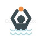 Water polo icon in flat style isolated on white background | Stock Vector | Colourbox