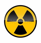 Radioactive round sign isolated on white background | Stock Photo | Colourbox