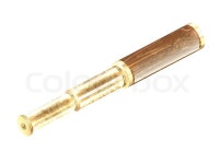 Antique brass telescope | Vector | Colourbox