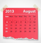 2013 calendar august colorful torn paper | Stock Vector | Colourbox