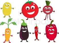 Vegetable cartoon character | Stock Vector | Colourbox