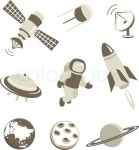 Space and air transport icons set | Stock Vector | Colourbox
