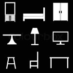 Furniture icons set | Stock Vector | Colourbox