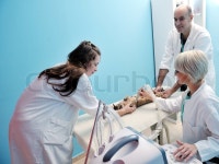 Portrait of a veterinarian and assistant in a small animal clinic at work | Stock Photo | Colourbox