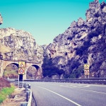 Railway Passing over the Highway in  Spain, Instagram Effect | Stock Photo | Colourbox