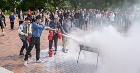 중앙도서관, 화재 대피 훈련 실시 > > > 중앙도서관, 화재 대피 훈련 실시