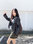 컬러위드클로젯 [봄신상🤍] 플랜레더jk (핀터룩🖤레더자켓,바이커자켓,레더블루종)