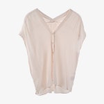 DEADSTOCK [DISCOAT] 디스코트 레이온 폴리 반팔 블라우스 Size women M