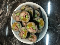 수제 햄과 돼지 앞다리 넣은 김밥 - DogDrip.Net 개드립