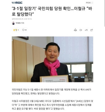 ‘3·1절 일장기’ 국민의힘 당원 확인…이철규 “바로 탈당했다” - DogDrip.Net 개드립